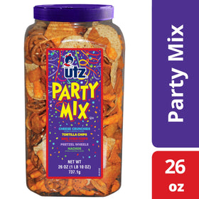 Utz Party Mix close-up crunch highlighting bold flavors and textures
