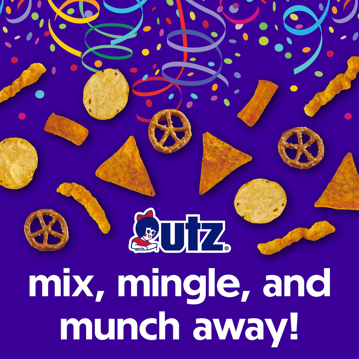 Utz Party Mix bag combines flavors for easy party snacking.