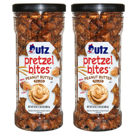 Utz Peanut Butter Pretzel Bites nugget close-up with creamy center