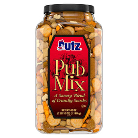 Utz Pub Mix barrel 42oz ready for sharing at gatherings.