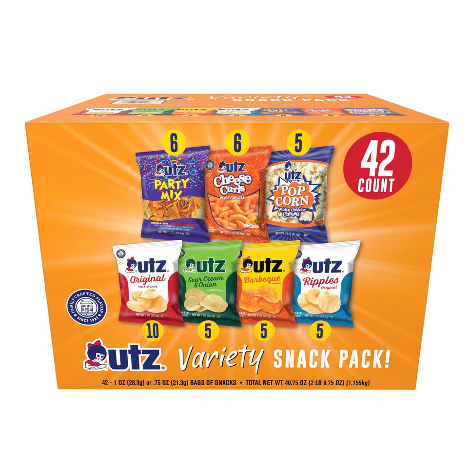 Utz Original Chips inside the 1 oz pack for on-the-go snacking