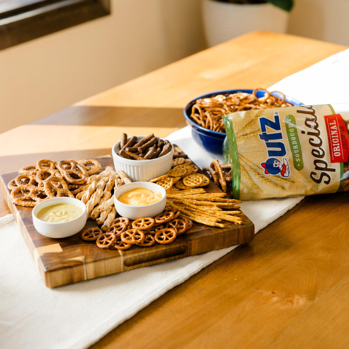 Kosher-certified Utz Sourdough Specials Pretzels logo visible.
