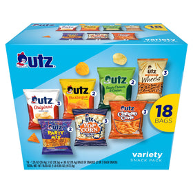 Utz Variety Snack Pack box front view for easy, on-the-go flavor variety.
