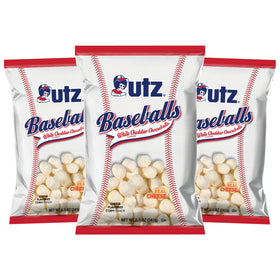 Utz White Cheddar Baseballs 3-pack bags ready for game night snacking