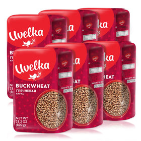 Uvelka buckwheat groats 800g pack-6 front view, premium whole grain quality