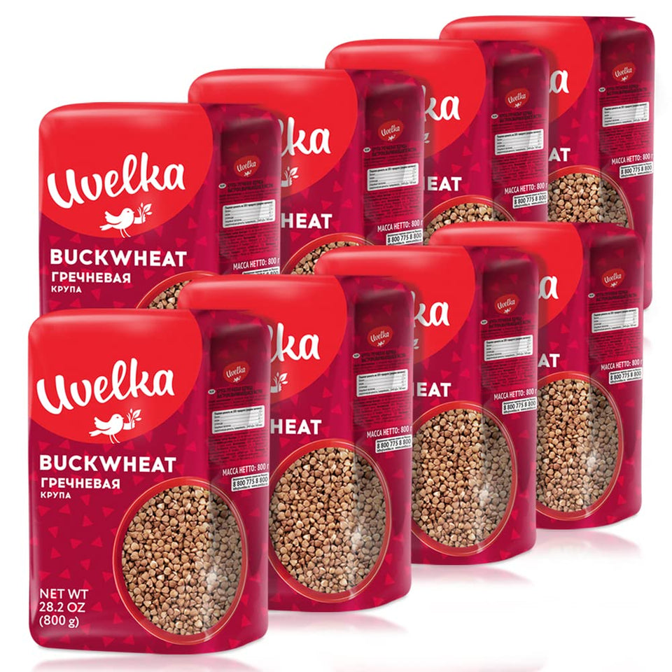 Uvelka Buckwheat Groats 800 g pack front view for a versatile pantry staple