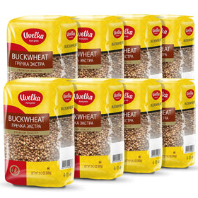 Uvelka Buckwheat Groats served as a hearty side with vegetables