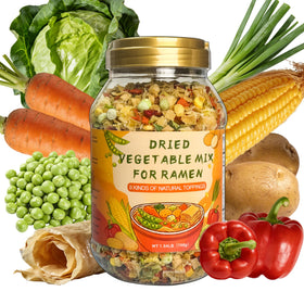 UWE KOETTER 24oz mixed ramen toppings canister showing eight-vegetable blend for quick meals