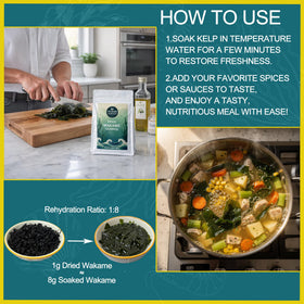 Gluten-free and vegan-friendly seaweed for plant-based cooking.