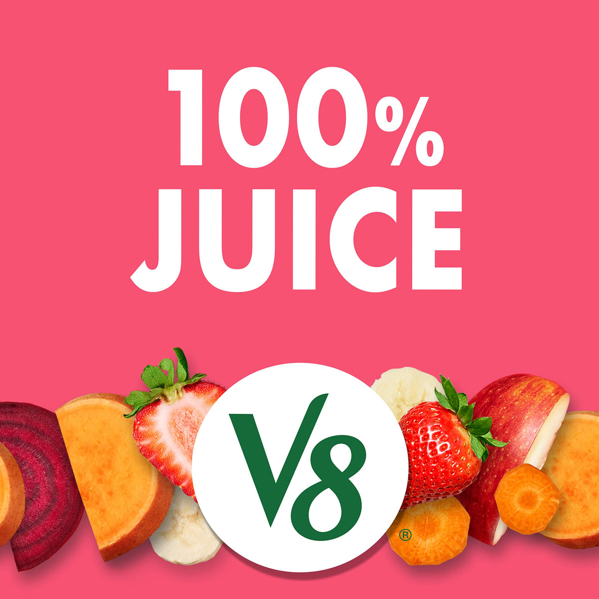 V8 Blends juice in a glass showing vibrant color and flavor