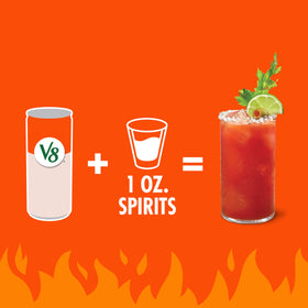 V8 Bloody Mary Spicy Mix can features tomato juice and spices, perfect for robust cocktails
