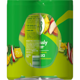 V8 Deliciously Green front packaging with glass and beverage imagery.