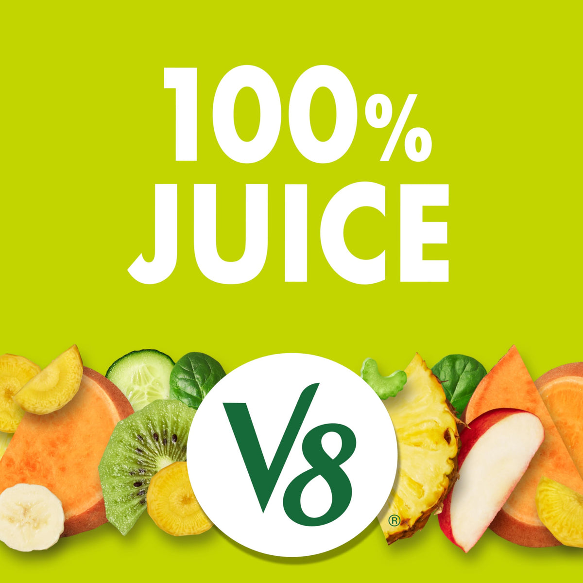 V8 Deliciously Green six-pack packaging on shelf ready for meal prep