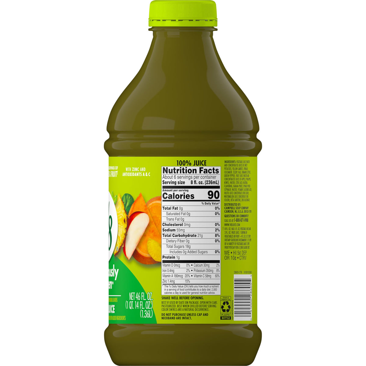 V8 Deliciously Green refrigerator display ready to chill for a quick refill