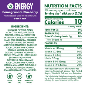 V8 Energy 80 mg caffeine packet for steady focus during the day.