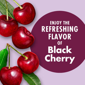 V8 Energy Black Cherry can close-up, non-GMO and gluten-free.