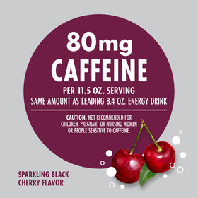 V8 +ENERGY Black Cherry ingredients icons showing real juices