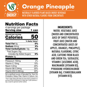 V8 +Energy bubbles in a glass showing a refreshing veggie-fruit blend for a quick pick-me-up
