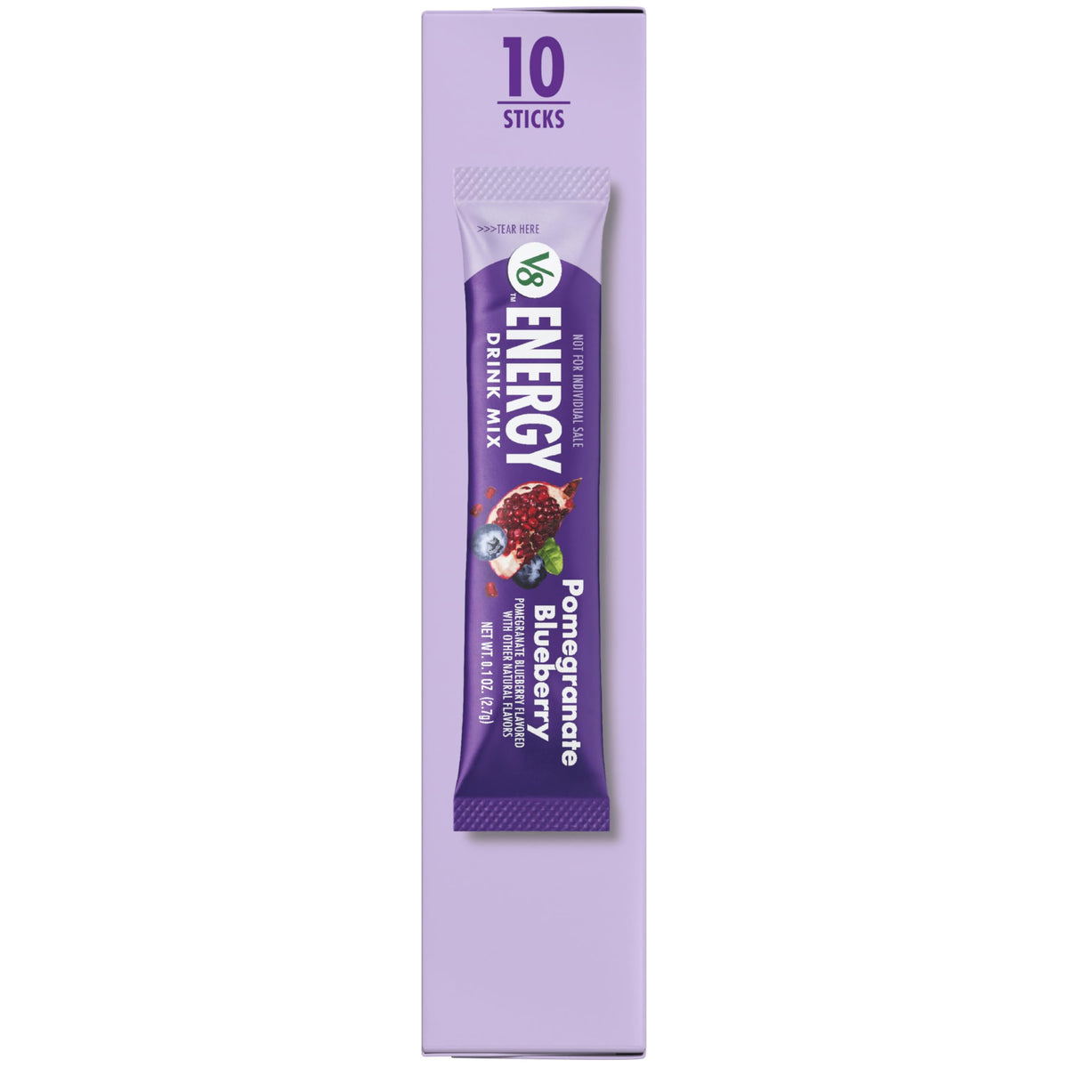 V8 Energy caffeine powder mix supports focus during busy days.
