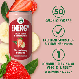 Close-up of can label highlighting caffeine from tea blend.