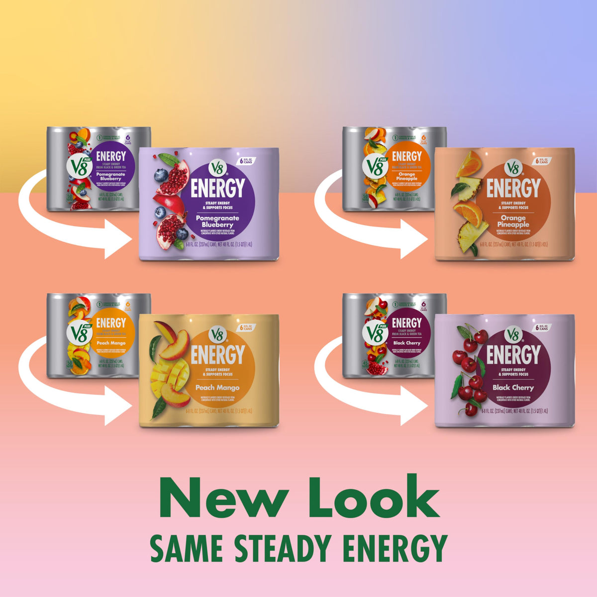 V8 Energy Orange Pineapple 8oz can provides a refreshing plant-powered boost.