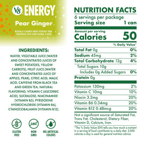 Pouring V8 Energy Pear Ginger into a glass for a refreshing mocktail.