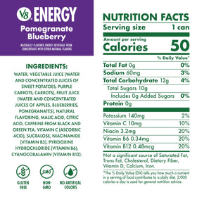 V8 Energy Pomegranate Blueberry can tab open emphasizes fruit-forward aroma and caffeine boost