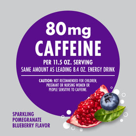 Boxed 24-pack of V8 +Energy Sparkling Pomegranate Blueberry on shelf