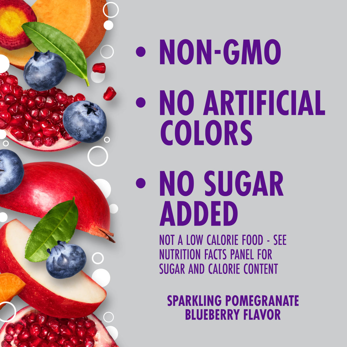 Closeup of the label, emphasizing caffeine from tea and B vitamins