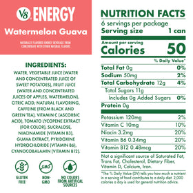 V8 Energy Watermelon Guava can side view for portable energy