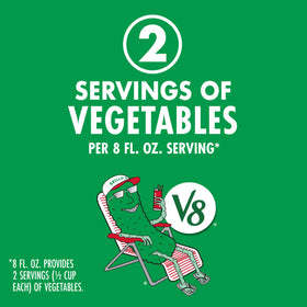 V8 Grillo's Pickles Bloody Mary mix with dill-forward aroma in glass.