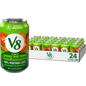 V8 Low Sodium Original 11.5 oz can front view for quick veggie nourishment