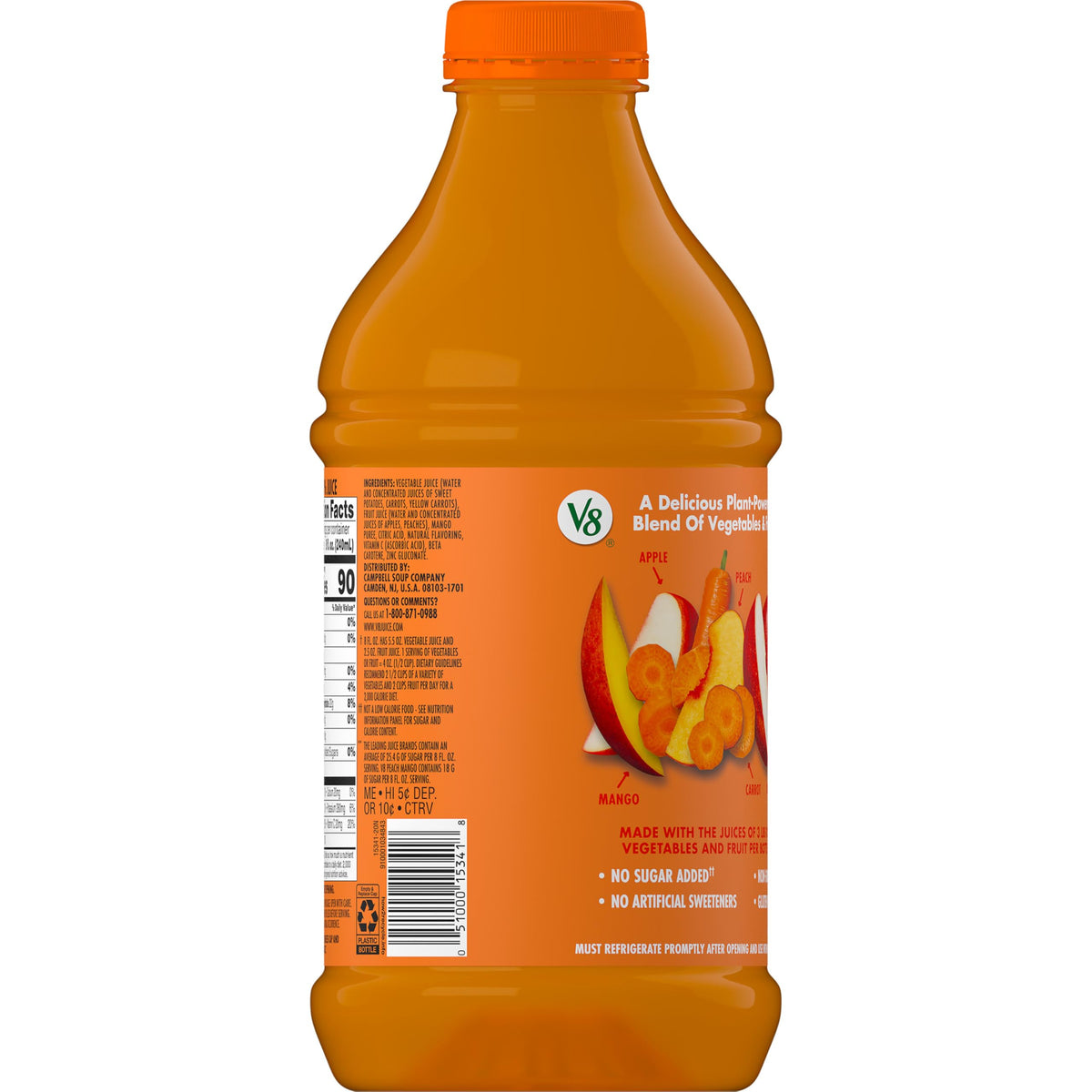 V8 Peach Mango six pack display at store