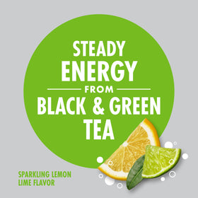 V8 Sparkling Energy Lemon Lime tea sources reinforce natural caffeine.