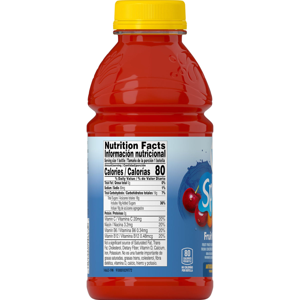 V8 Splash Fruit Medley glass with citrus slices for a sunny meal