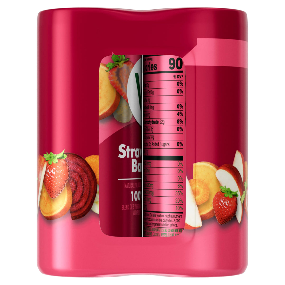 V8 Strawberry Banana post-workout refresh with antioxidants A and C.