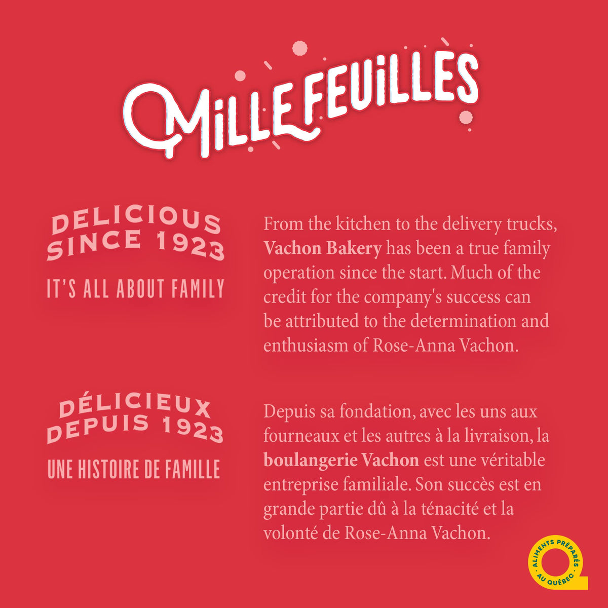 Vachon Mille Feuilles close-up crumble texture emphasizes flaky, delicate layers.