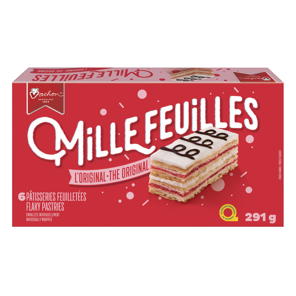 Vachon Mille Feuilles flaky pastries in a 6-pack, ideal for a light snack.