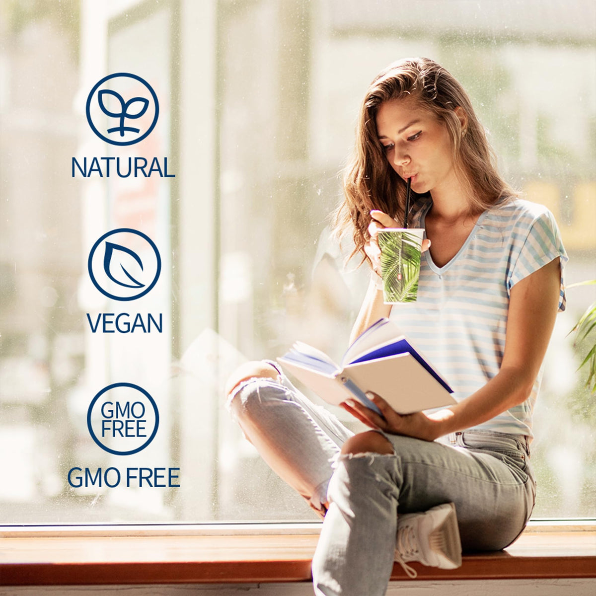 VAEYAE Cortisol Tea ingredients showcase ashwagandha, chamomile, marigold for calm evenings.