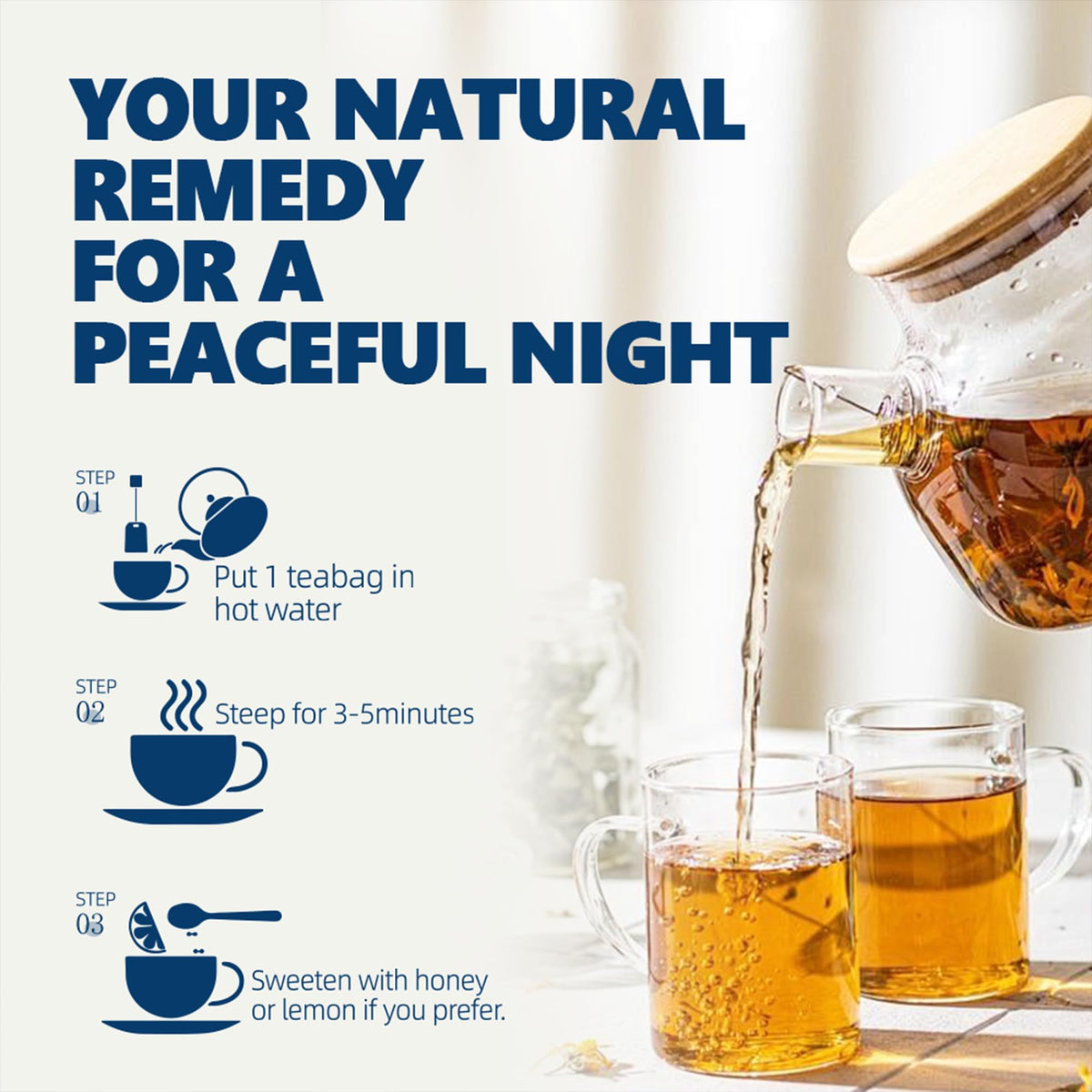 VAEYAE Cortisol Tea infusion ready for evening wind-down.