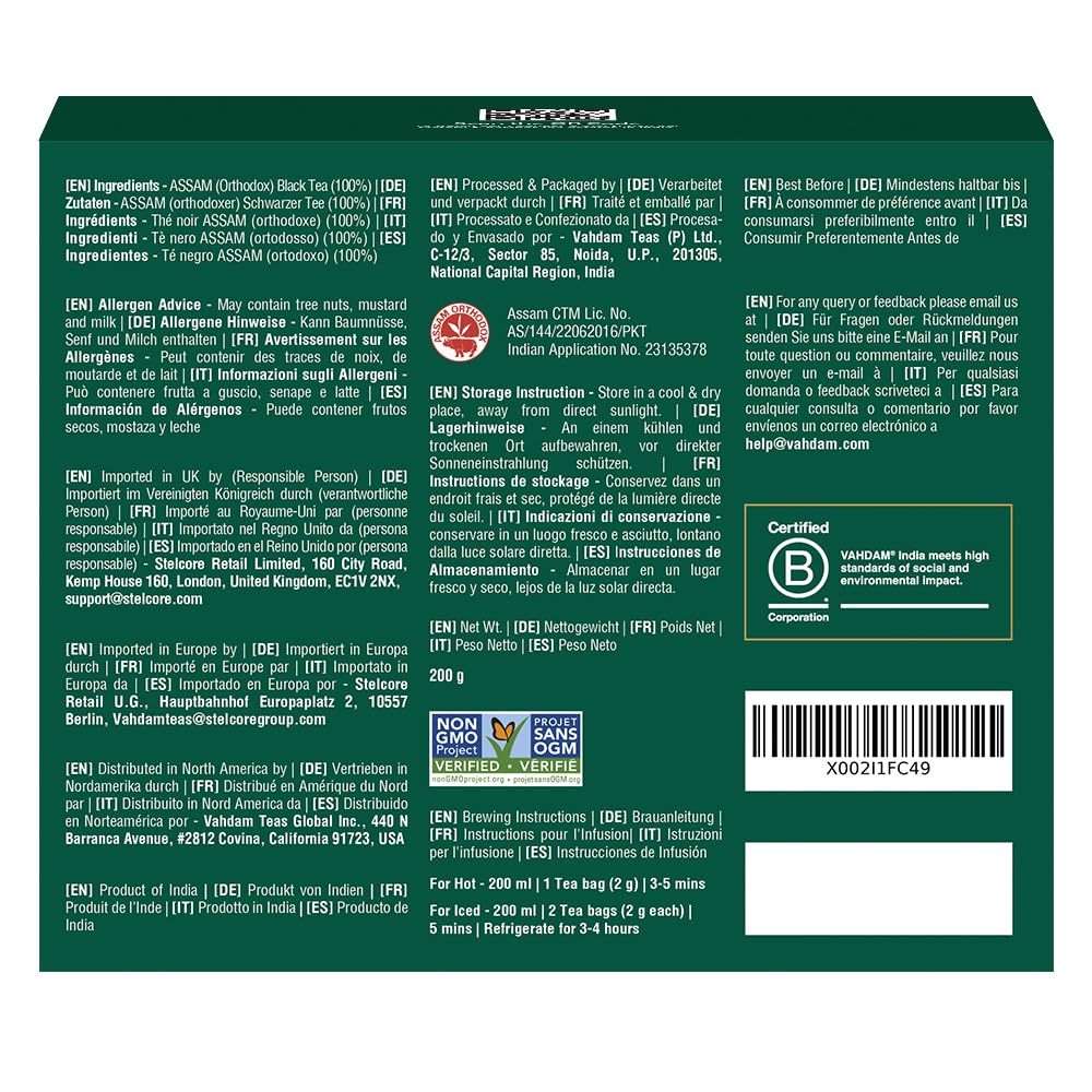 VAHDAM 100-count box for convenient daily brewing.