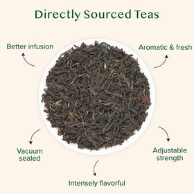 VAHDAM Assam tea golden tips close-up highlighting premium leaf quality