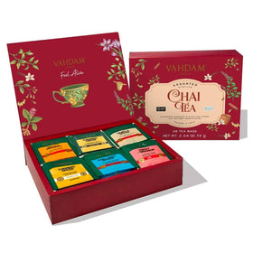 VAHDAM Assorted Chai Tea Gift Set front cover for gifting moments.