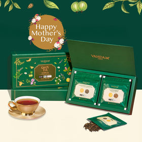 VAHDAM gift set with resealable zip pouch to keep freshness