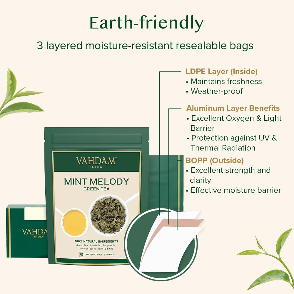 VAHDAM brand packaging and label emphasizing direct sourcing and ethics