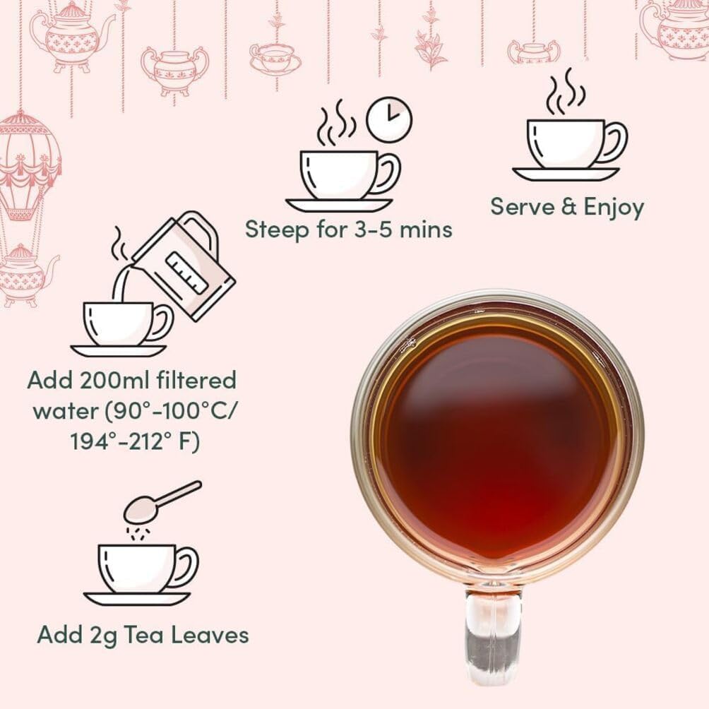 VAHDAM Brewing Details — easy steep for rich, flavorful cups.