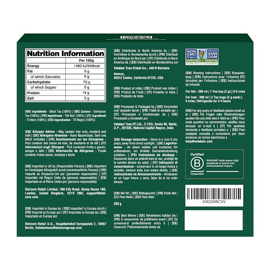Rich aroma and bold character from premium VAHDAM tea leaves