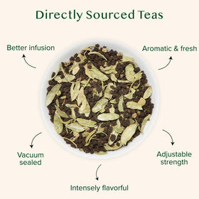 Brewing VAHDAM Cardamom Chai Tea yields a fragrant hot or iced cup.