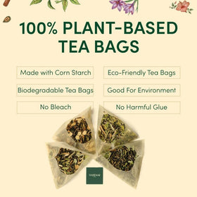 VAHDAM classic chamomile tea bags invite a floral aroma with honeyed sweetness.