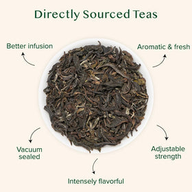 VAHDAM Darjeeling tea steaming cup with inviting aroma for afternoon refreshment